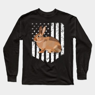 White American Flag Rabbit 4th Of July Farm Animal Long Sleeve T-Shirt